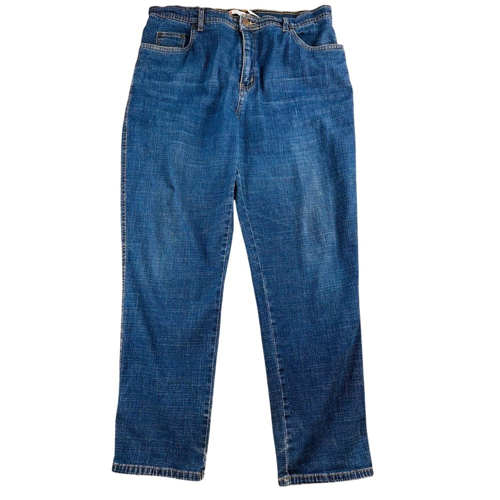 Vintage Bill Blass Jeanswear Women 18 Blue Jeans Stretch Cotton Distressed Denim